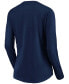 Фото #3 товара Women's Navy Milwaukee Brewers Official Logo Long Sleeve V-Neck T-shirt