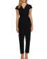 Фото #1 товара CeCe 257241 Women's Cap Sleeve V-Neck Side Tie Jumpsuit Black Size 4