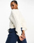 Monki cable knit cardigan in white