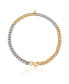 Фото #1 товара Mixed Metal Chain Link Rhodium and 18k Gold Plated Necklace