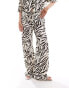 Фото #2 товара ASOS DESIGN low rise textured co-ord trousers in linen look in zebra print