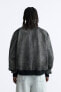 Фото #3 товара Куртка бомбер из кожи с эффектом старения ZARA Vintage-эффект