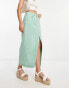 Фото #1 товара Urban Revivo cargo midi skirt in light green