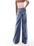 Фото #10 товара ASOS DESIGN Tall soft wide leg jean in mid blue