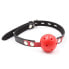 Фото #1 товара Кляп с дышащей матово-красной мячом Ball Gag Breathable Black/Red от FETISH ADDICT