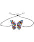 ფოტო #3 პროდუქტის Multi-Gemstone Butterfly Bolo Bracelet (7/8 ct. t.w.) in Sterling Silver