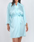Фото #1 товара Пижама iCollection плюс размер Olivia Сатиновая халат с отделкой кружевом Eyelash