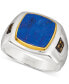 ფოტო #1 პროდუქტის Men's Lapis Lazuli & Chocolate Diamond (1/10 ct. t.w.) Ring in Sterling Silver & 14k Gold