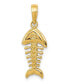 Фото #1 товара Fish Bone Pendant 14k Yellow Gold