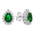 Фото #2 товара Charming Silver Jewelry Set with Zircons SET226WG (Earrings, Pendant)