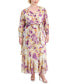 Фото #1 товара Plus Size Printed Chiffon A-Line Dress