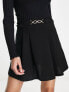 Фото #5 товара River Island Petite pleat mini skirt with hardware detail in black