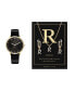 ფოტო #2 პროდუქტის Women's Analog Black Leather Strap Watch 38mm Gift Set