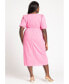 Фото #3 товара Plus Size Twist Bodice Puff Sleeve Dress