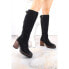 Фото #3 товара Vinceza W JAN258 suede high-heeled and platform boots, black