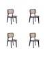 Фото #1 товара Versailles 4-Piece Square Ash Wood and Natural Cane Dining Chair