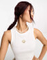 Pieces ribbed vest with shell motif in white Белый, XL - EU 42 - фото #2