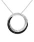 ფოტო #1 პროდუქტის Black & White Diamond Circle 18" Pendant Necklace (1/6 ct. t.w.) in Sterling Silver