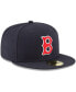 Фото #3 товара Men's Navy Boston Red Sox Cooperstown Collection Wool 59FIFTY Fitted Hat