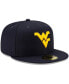 Фото #4 товара Men's Navy West Virginia Mountaineers Basic 59FIFTY Team Fitted Hat