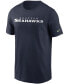 Фото #3 товара Men's College Navy Seattle Seahawks Team Wordmark T-shirt