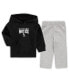 Infant Boys and Girls Black, Heathered Gray Chicago White Sox Fan Flare Fleece Hoodie and Pants Set