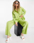 Фото #1 товара Daisy Street wide leg trousers in green shimmer co-ord