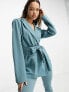 Фото #1 товара ASOS DESIGN jersey belted suit blazer in teal