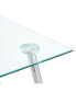 Фото #4 товара 51" Rectangular Glass Dining Table, Chrome Metal Legs