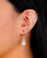 Pave Crystal Wire Teardrop Earrings in Sterling Silver