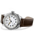 ფოტო #2 პროდუქტის Men's Swiss Automatic Khaki Field Expedition Brown Leather Strap Watch 41mm