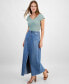 Фото #1 товара Women's Cotton Denim Maxi Skirt