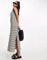 Фото #3 товара Vero Moda Aware sleeveless maxi dress in mono stripe