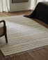 Rectangular striped wool rug