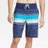 Men's 10" Ocean Striped Swim Shorts - Goodfellow & Co Dark Blue 34