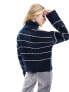 Фото #3 товара Pieces roll neck jumper in navy and white stripe