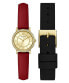 Guess Damen Armbanduhr Box set Night Life 28 mm rot, gold GW0643L2