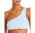 Фото #1 товара Frankies Bikinis 286067 Barb Gingham One Shoulder Bikini Top, Size Medium
