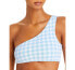 Frankies Bikinis 286067 Barb Gingham One Shoulder Bikini Top, Size Medium