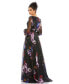 Фото #2 товара Women's Floral Print Chiffon Long Sleeve Maxi Dress