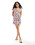 Vero Moda seam detail mini dress in sun and moon print