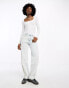 Фото #8 товара Cotton:On ribbed scoop neck long sleeve top in white