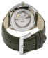 ფოტო #3 პროდუქტის Men's Five Points Olive Green Leather Watch 40mm
