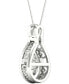 Twinkling Diamond Star diamond Teardrop 18" Pendant Necklace (1/3 ct. t.w.) in 10k White Gold