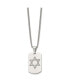 Polished with CZ Star of David Dog Tag on a Curb Chain Necklace