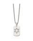 ფოტო #2 პროდუქტის Polished with CZ Star of David Dog Tag on a Curb Chain Necklace