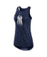 Women's Navy New York Yankees Logo Fade High Neck Performance Tank Top