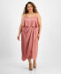 Фото #1 товара Plus Size Draped Sleeveless Midi Dress