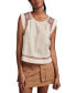 Фото #1 товара Women's Embroidered High-Low Cotton Sleeveless Blouse