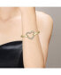 ფოტო #2 პროდუქტის Sterling Silver with Cubic Zirconia French Pave Heart Halo Cuff Bracelet
